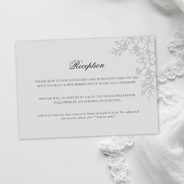 Orchid Elevated Ivory Formal Traditional Wedding Enclosure Card (orchid wedding enclosure card formal modern classic traditional black tie parents hosted ivory)