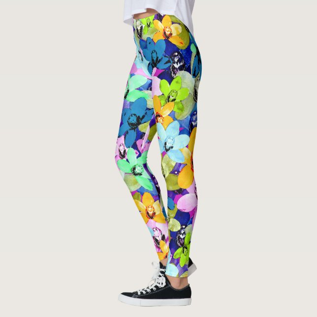 Orchid Extravaganza Watercolour,  Leggings (Left)