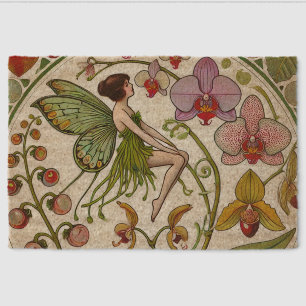 Orchid Fairy Flower Illustration                   Fiber Doormat