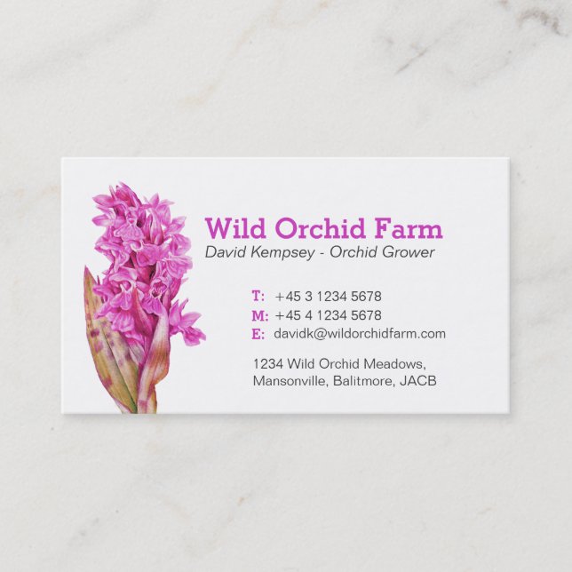 Orchid farmer / flower grower business cards (Front)