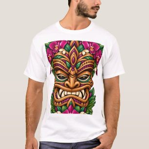 Orchid Flame Tiki Mask T-Shirt