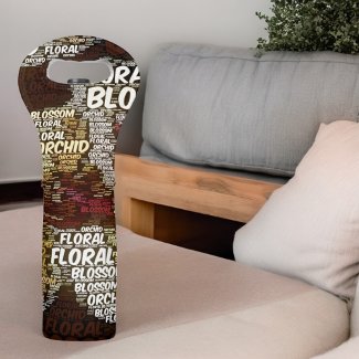 Orchid Floral Blossom Word Cloud Over Marsala