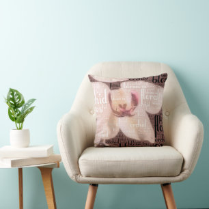 Orchid Floral Blossom Word Cloud Throw Pillow