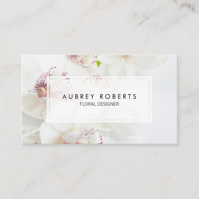 Orchid Floral Designer Professional Flower Shop Business Card (Front)