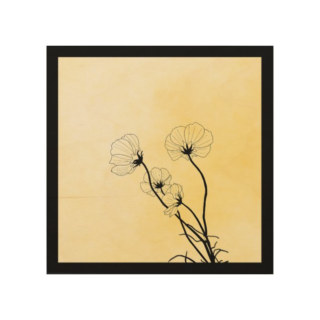 orchid floral line art on yellow (Front)