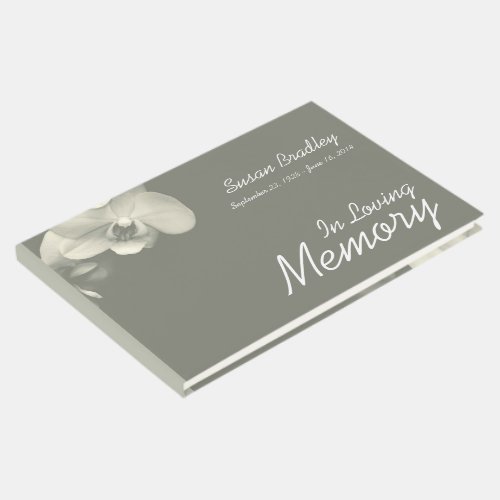 Orchid Floral Photography Kaki Funeral Guest Book