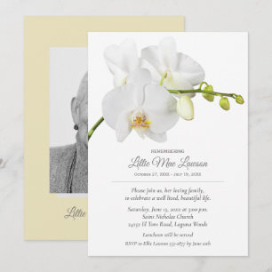 Orchid Floral Remembrance Celebration Photo Invitation