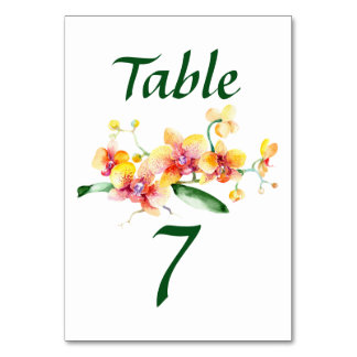 Orchid Floral Table Number