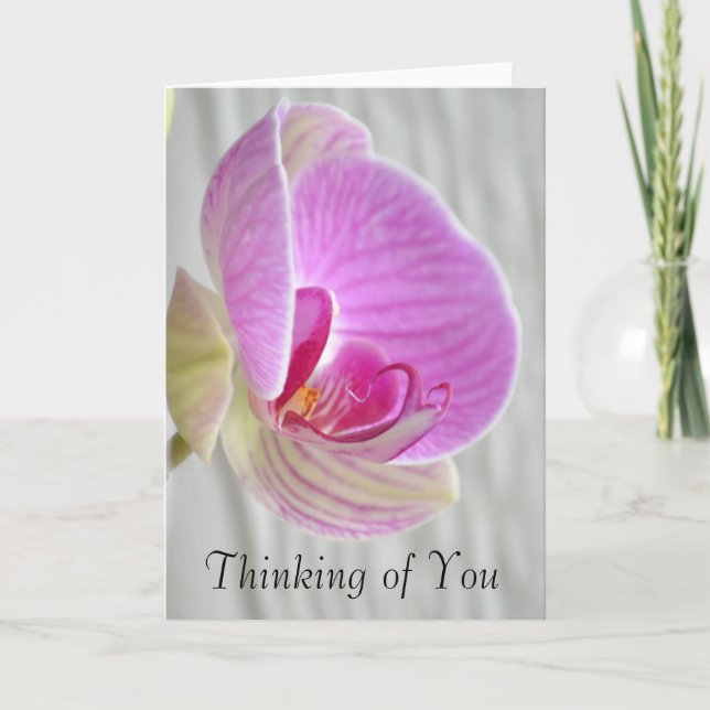 Orchid Floral Thinking of You Card (Front)