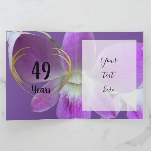 Orchid Flower 49th Wedding Anniversary Card Zazzle