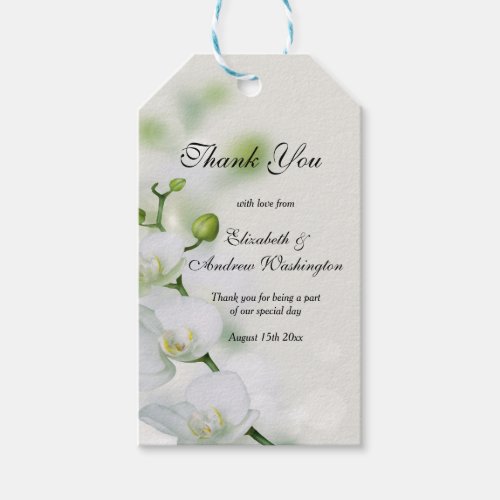 Orchid Flower Blossoms Wedding Gift Tags