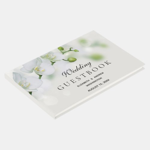 Orchid Flower Blossoms Wedding Guest Book