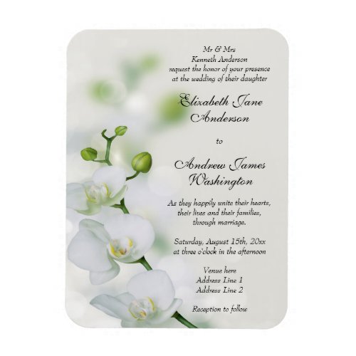 Orchid Flower Blossoms Wedding Magnet