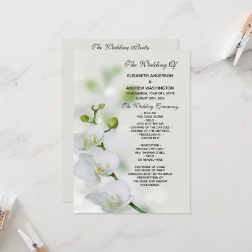 Orchid Flower Blossoms Wedding Program