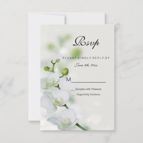 Orchid Flower Blossoms Wedding RSVP Card