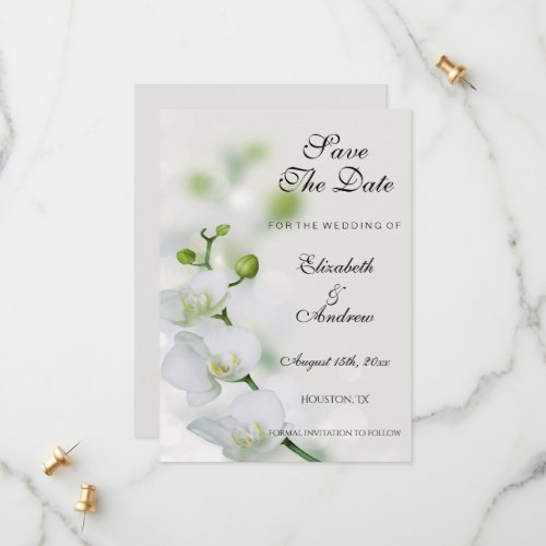 Orchid Flower Blossoms Wedding Save The Date