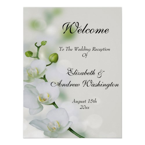 Orchid Flower Blossoms Wedding Welcome Poster