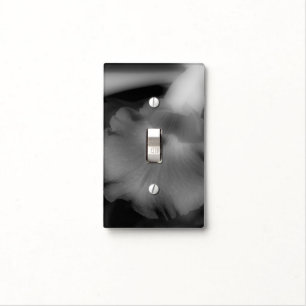 Orchid Flower In Black And White Light Switch Cover