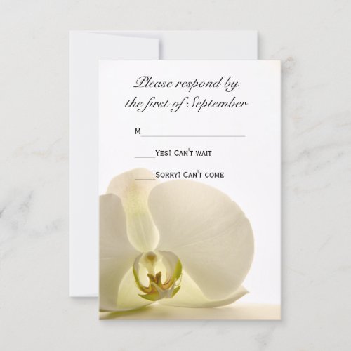 Orchid Flower on White Wedding RSVP