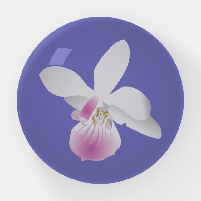 Orchid Flower Paperweight (Front)