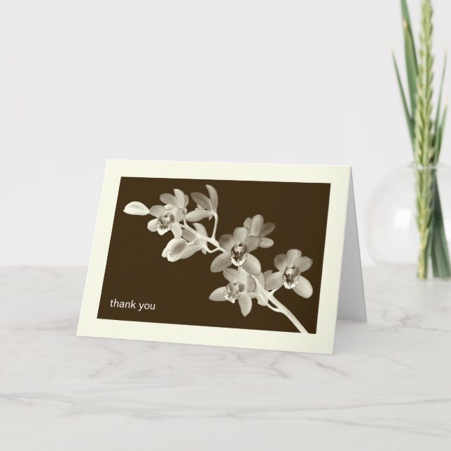 Orchid flower photo custom thank you personal note (Front)