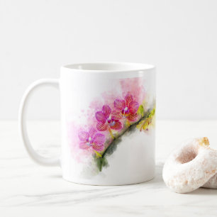 Orchid flower watercolor - pink wb 01 coffee mug
