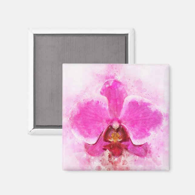 Orchid flower watercolor - pink wb 02 magnet (Front/Back)
