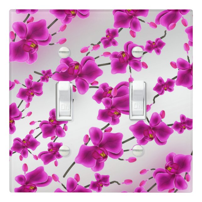 Orchid Flowers Elegant Floral Light Switch Cover (In Situ)