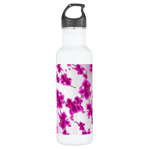 Orchid Flowers Elegant Floral Stainless Steel Water Bottle