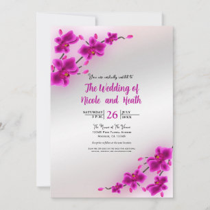 Orchid Flowers Elegant Floral Wedding Invitations
