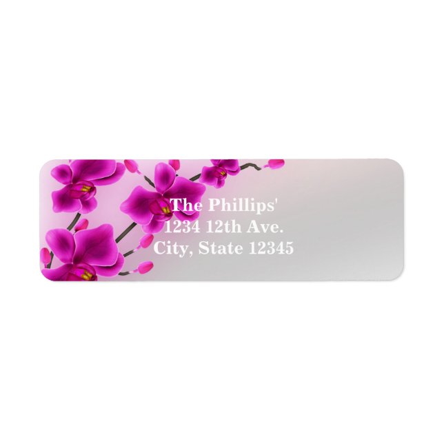 Orchid Flowers Elegant Floral Wedding Label (Front)