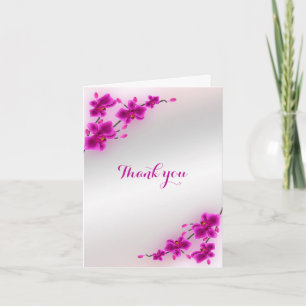 Orchid Flowers Elegant Floral Wedding Thank You Card