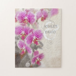 Orchid Flowers in Elegant Pink Photo Jigsaw Puzzle