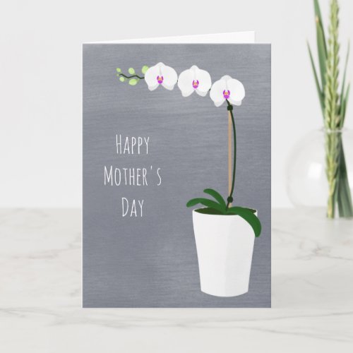 Orchid Flowers Mothers Day Floral Illustration Card