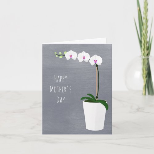 Orchid Flowers Mothers Day Floral Illustration Note Card