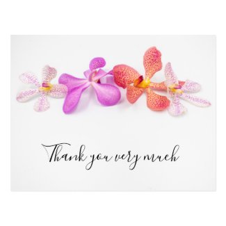 Orchid flowers on white background Thank You Card