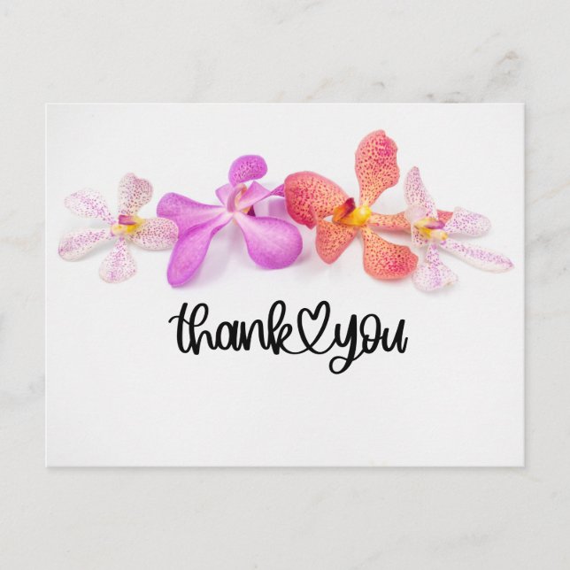 Orchid flowers on white background Thank You Card (Front)