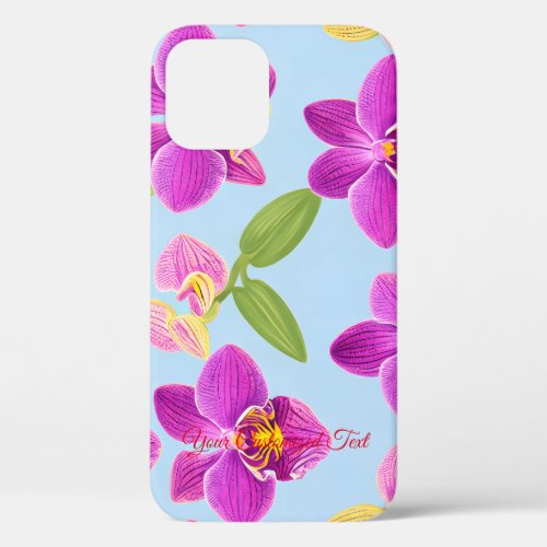 Orchid Flowers Pattern Where Nature Meets Art iPhone 12 Case