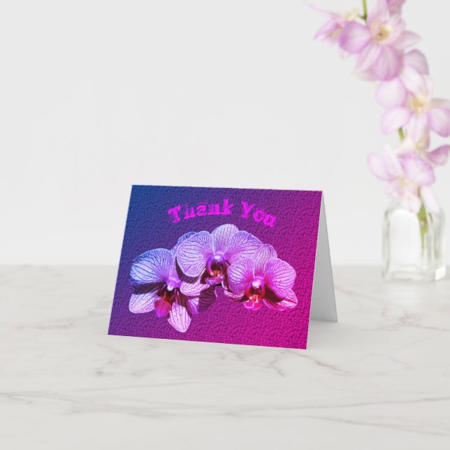 Orchid Flowers Personalized Thank You Card (Orchid)