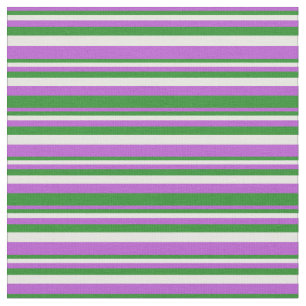 Orchid, Forest Green, and White Pattern Fabric