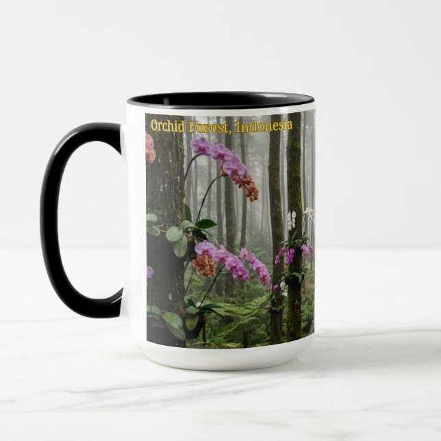 Orchid Forest Indonesia Pine Woodland Nature Mug (Left)