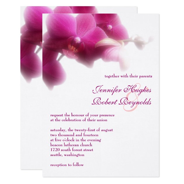 Orchid Formal Wedding Invitation