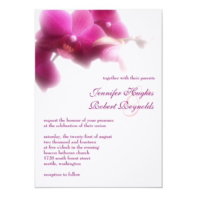 Orchid Formal Wedding Invitation