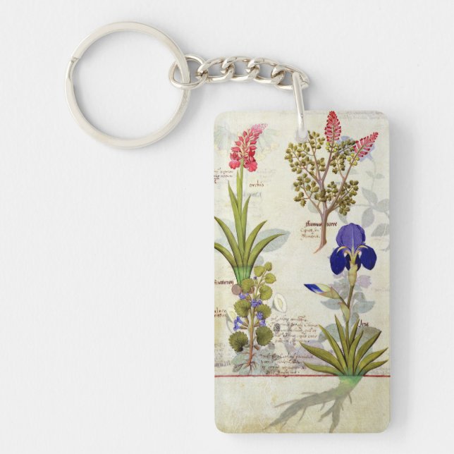 Orchid & Fumitory or Bleeding Heart Hedera & Iris Keychain (Front)