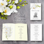 Orchid Funeral Program Celebration of Life Flyer<br><div class="desc">Beautiful white orchid stems accent these funeral program flyers. Easily upload photos, obituary or any information. We have included Ecclesiastes 3:1-8 on the inside beside the order of service, but you can change anything on this flyer for your occasion. Printed on affordable, budget 8.5" x 11" 80 lb. paper, fold...</div>