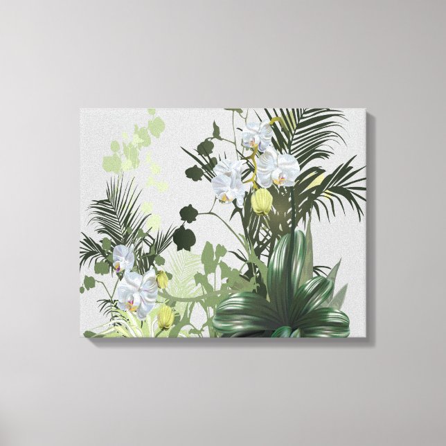 Orchid Garden Floral Canvas Print (Front)