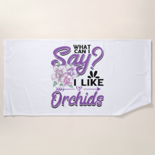Orchid Gardening Beach Towel