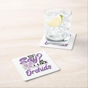 Orchid Gardening Square Paper Coaster