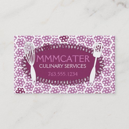 Orchid geometric flowers whisk cooking baking business card