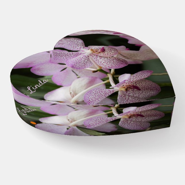 Orchid Glass Paperweight (Angled)